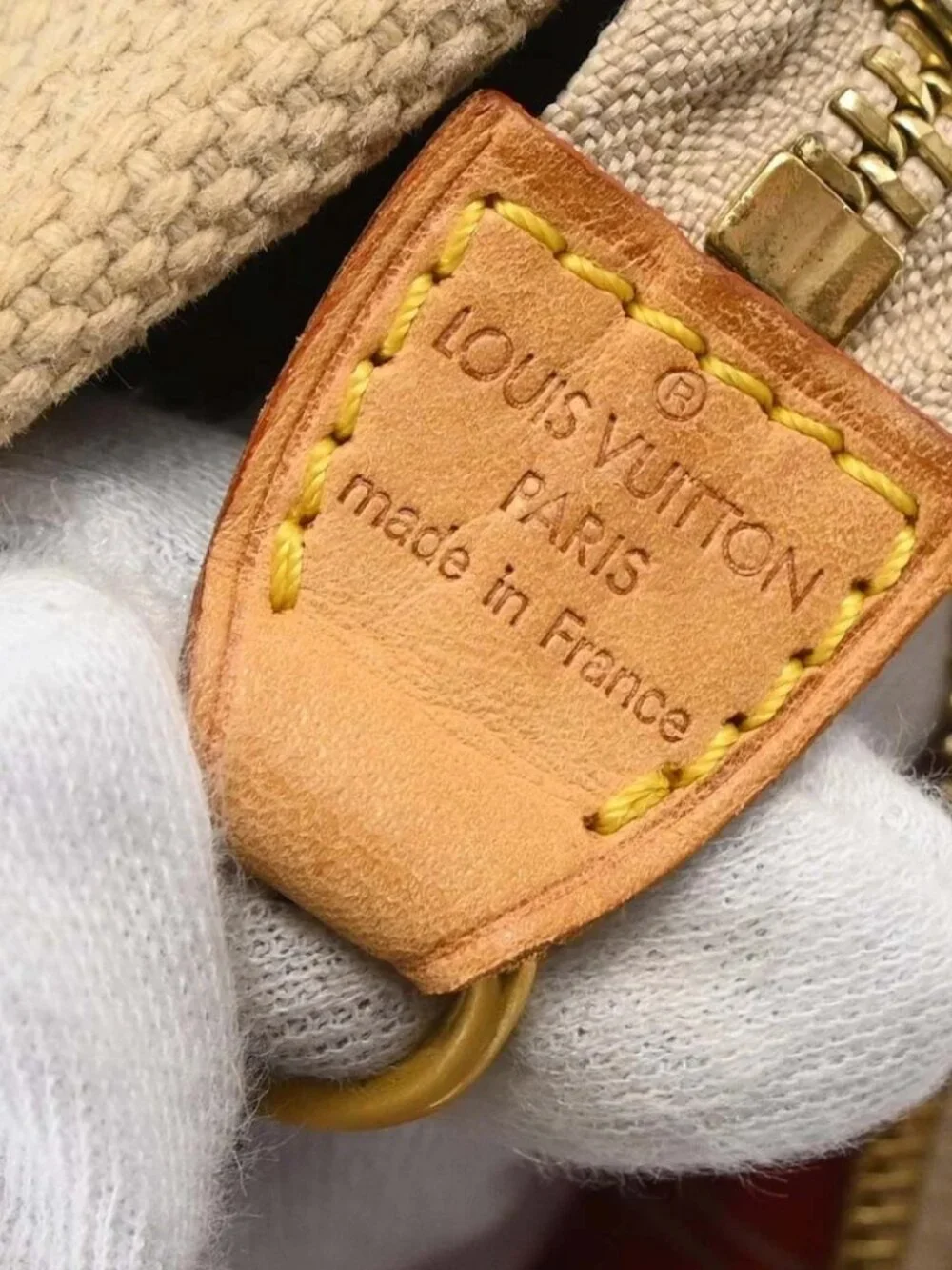 Louis Vuitton Beige Antigua Cabas MM Tote Bag